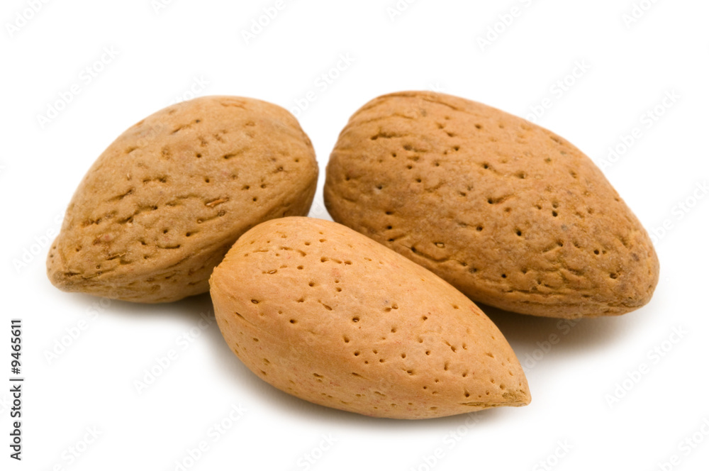 Almonds on white background Almonds on white background