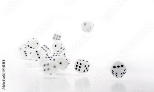 The gaming dices over white