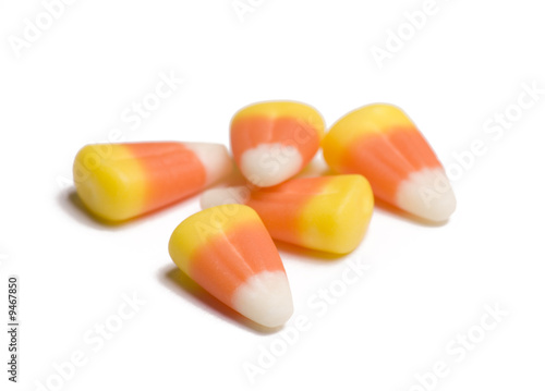 Candy corn on white background