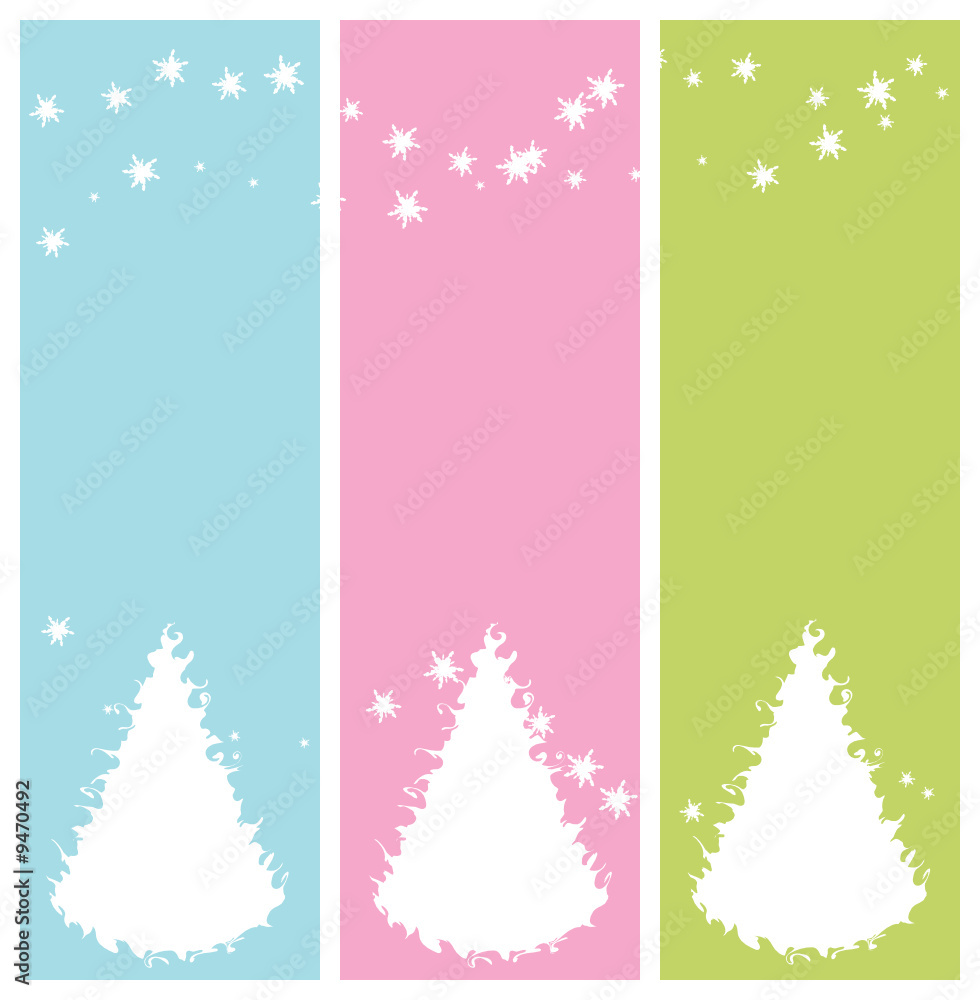 winter banners with christmas tree, vector illustration winter banners with christmas tree, vector illustration