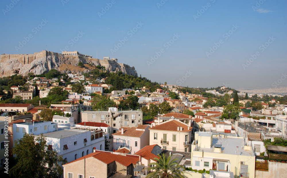 Athens cityscape with view of Acropolis hill