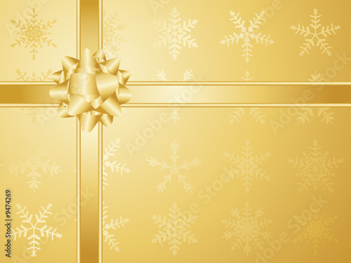 Gold christmas bow and ribbons