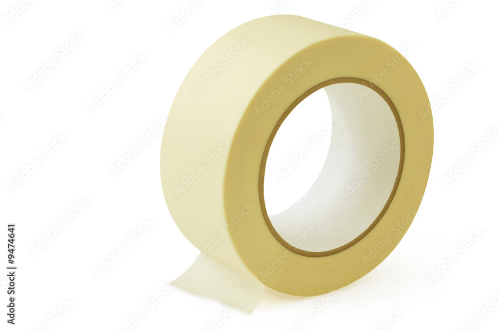 Large roll of masking or duct tape, isolated on white. Large roll of masking or duct tape, isolated on white.