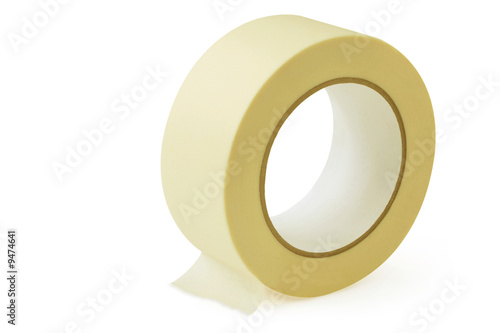 Large roll of masking or duct tape, isolated on white.