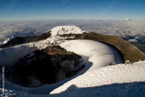 sleeping volcano crater of cotopaxi, ecuador