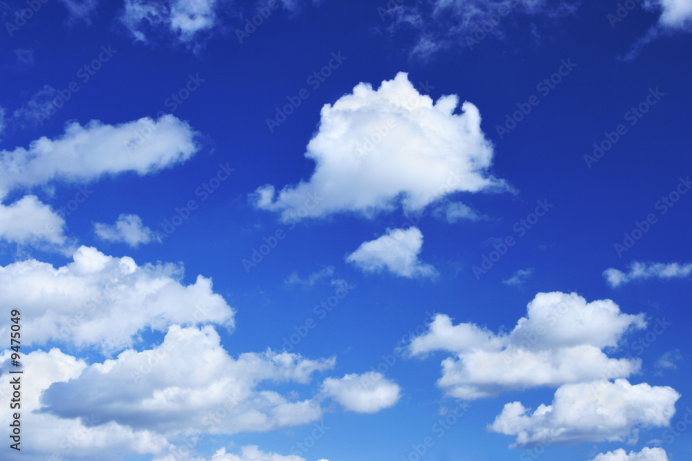 Deep blue sky and lots small clouds, may be used as background