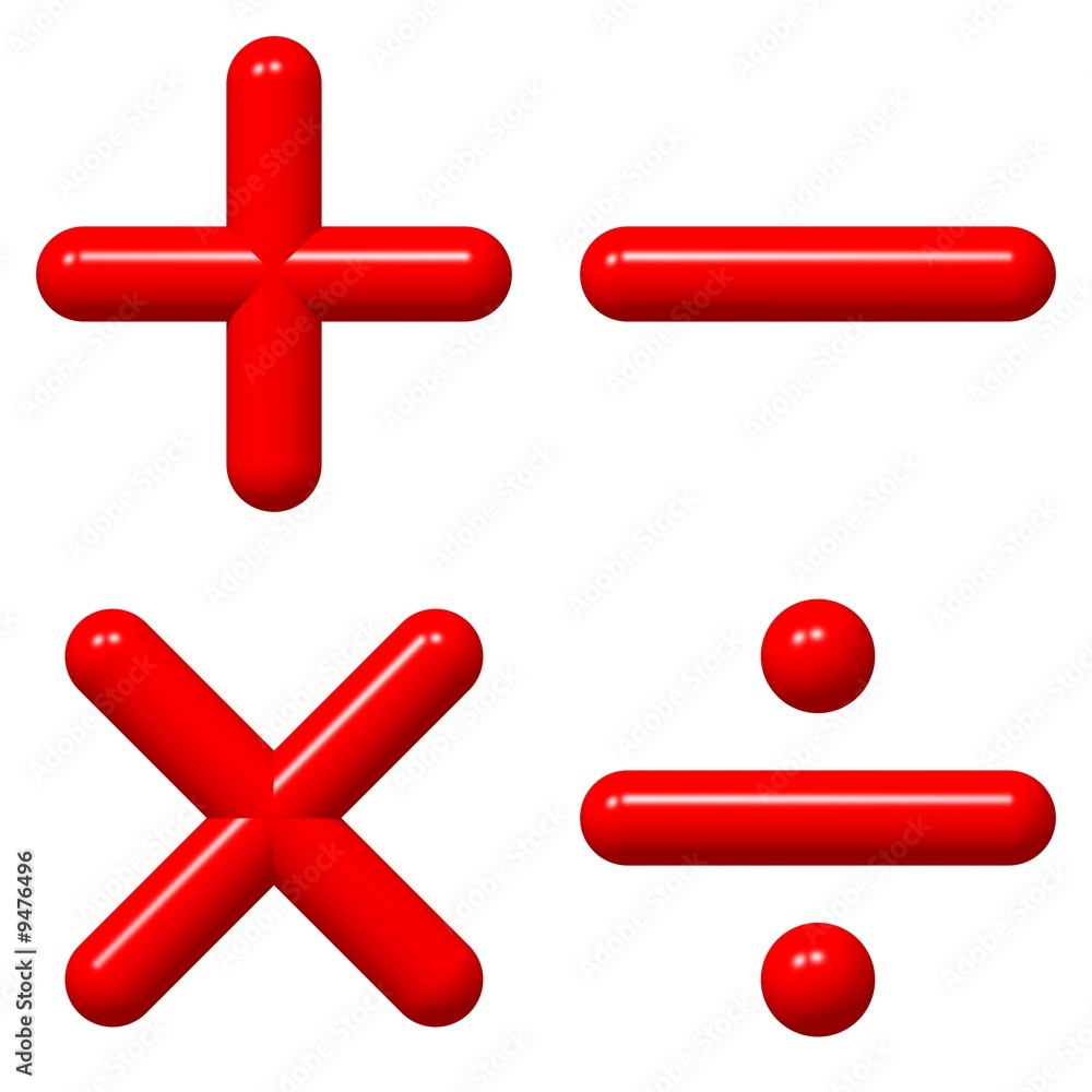 Obraz premium Shiny 3d Math Symbols