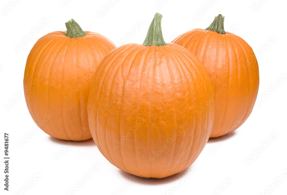Three pumpkins isolated on white background Three pumpkins isolated on white background