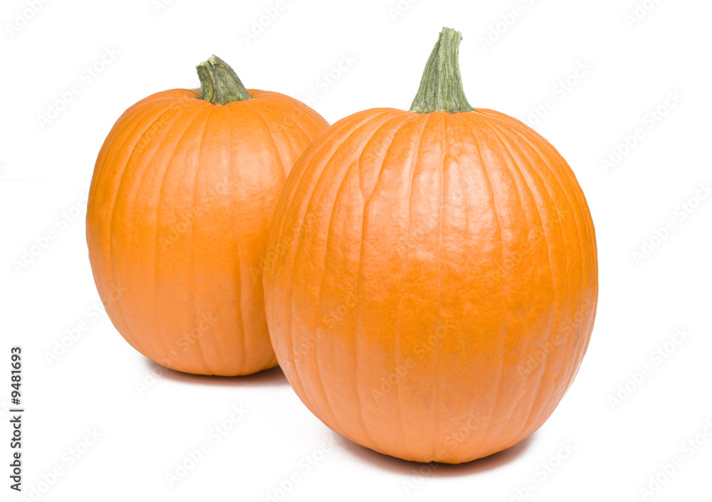 Two pumpkins isolated on white background Two pumpkins isolated on white background