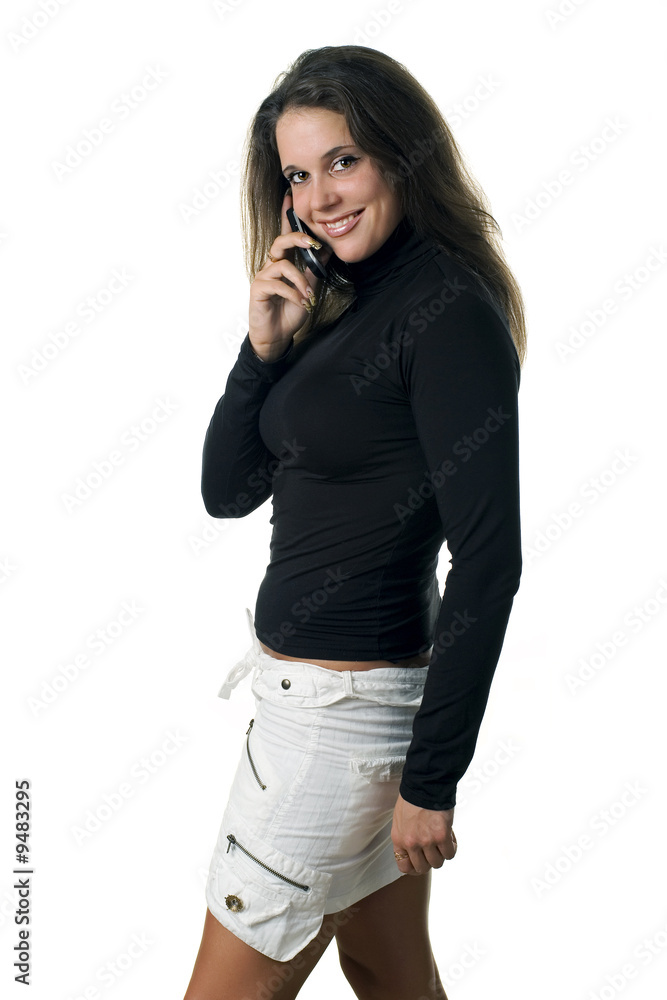 Beautiful woman holding cell phone Beautiful woman holding cell phone