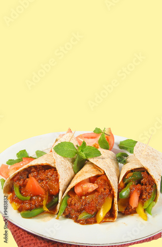 delicious and appetizing fajitas shot of mexican food