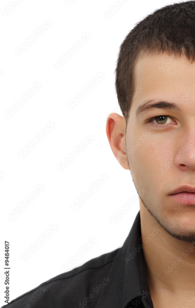 Fototapeta premium young caucasian man, white background