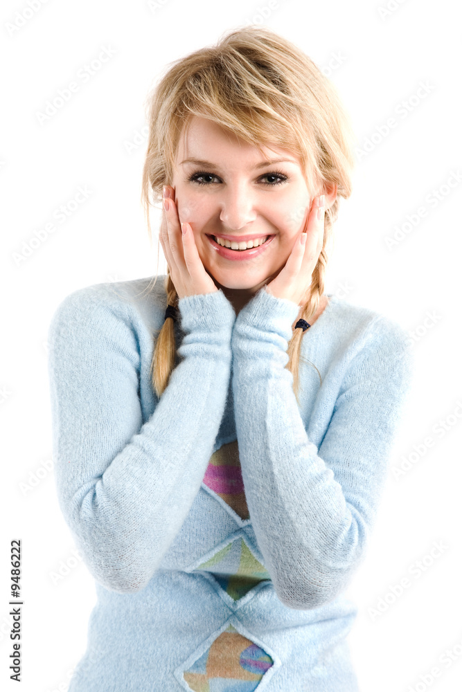 An isolated shot of a beautiful caucasian girl An isolated shot of a beautiful caucasian girl