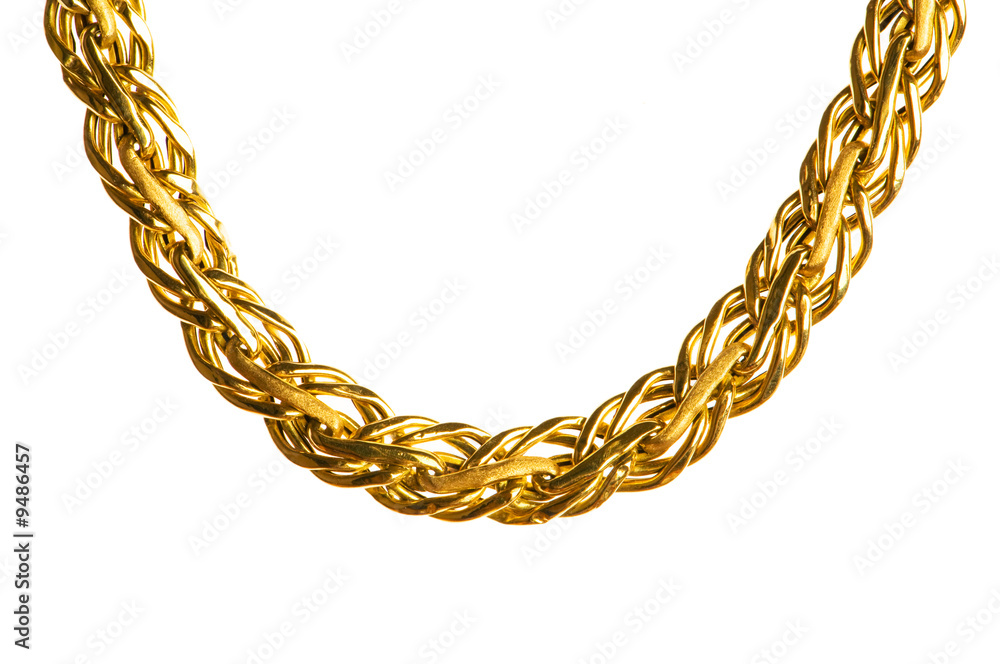 Golden chain isolated on the white background Golden chain isolated on the white background