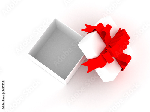 White gift box. 3D image.
