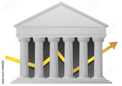 La bourse et sa courbe en hausse (détouré)