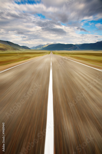 Empty road with motion blur