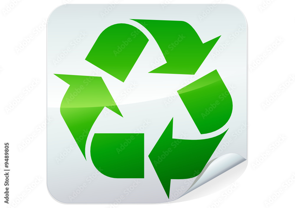 Sticker vert du recyclage (détouré)