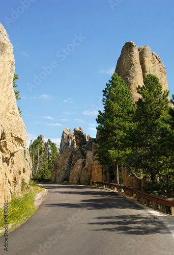 Granite spires viewed from Needles Highway South Dakota.