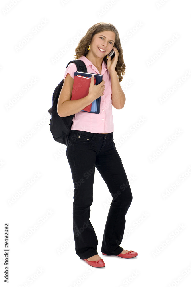 Female student with books Female student with books
