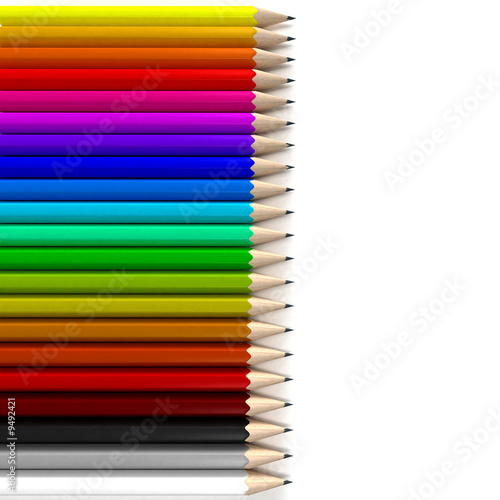 Different colored pencils i...