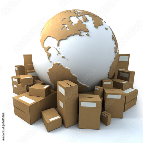 White and cardboard earth s...