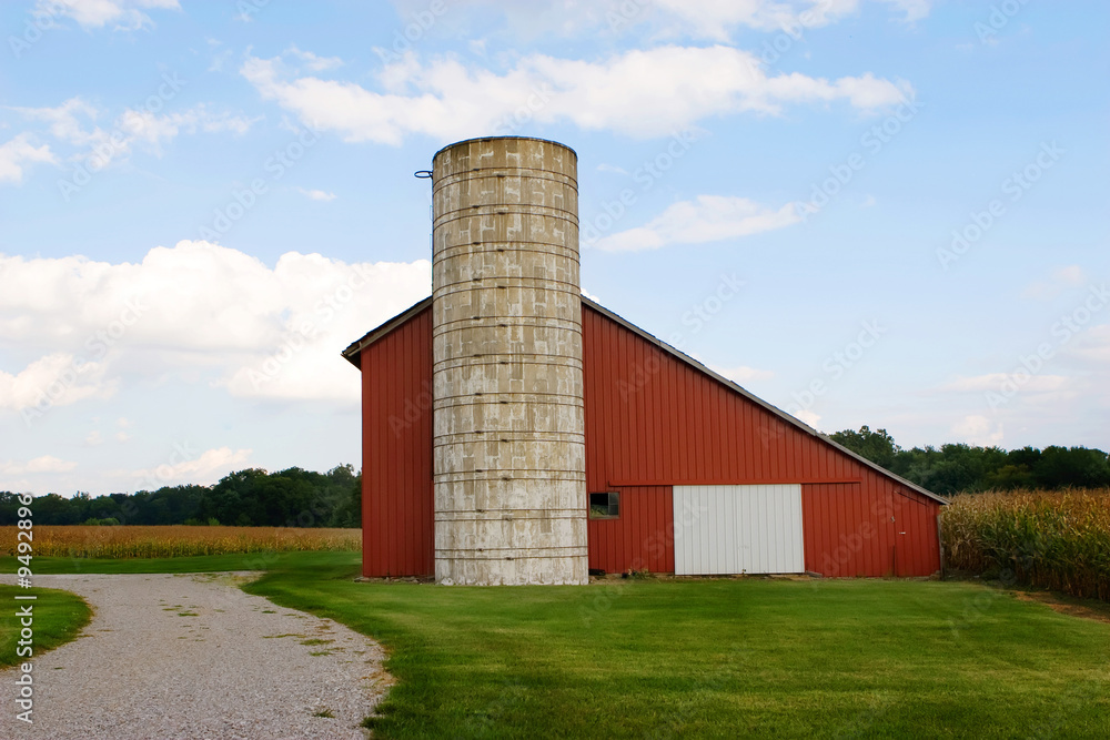 Red Barn with Silo Red Barn with Silo