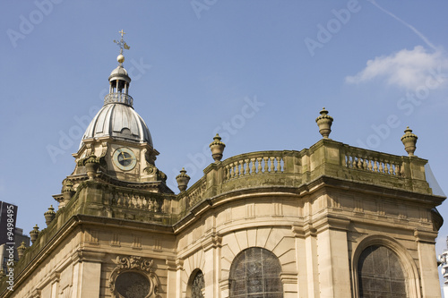 city center cathedral with dome against blue sky