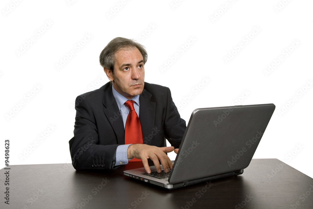 mature business man working with his laptop mature business man working with his laptop