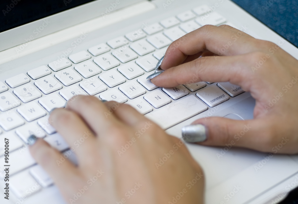 Hands on Computer keyboard Hands on Computer keyboard