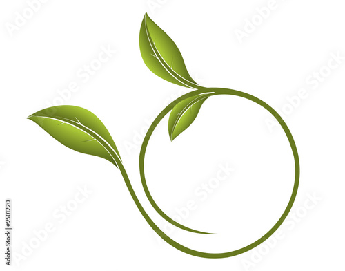 vector serie - green plant for message