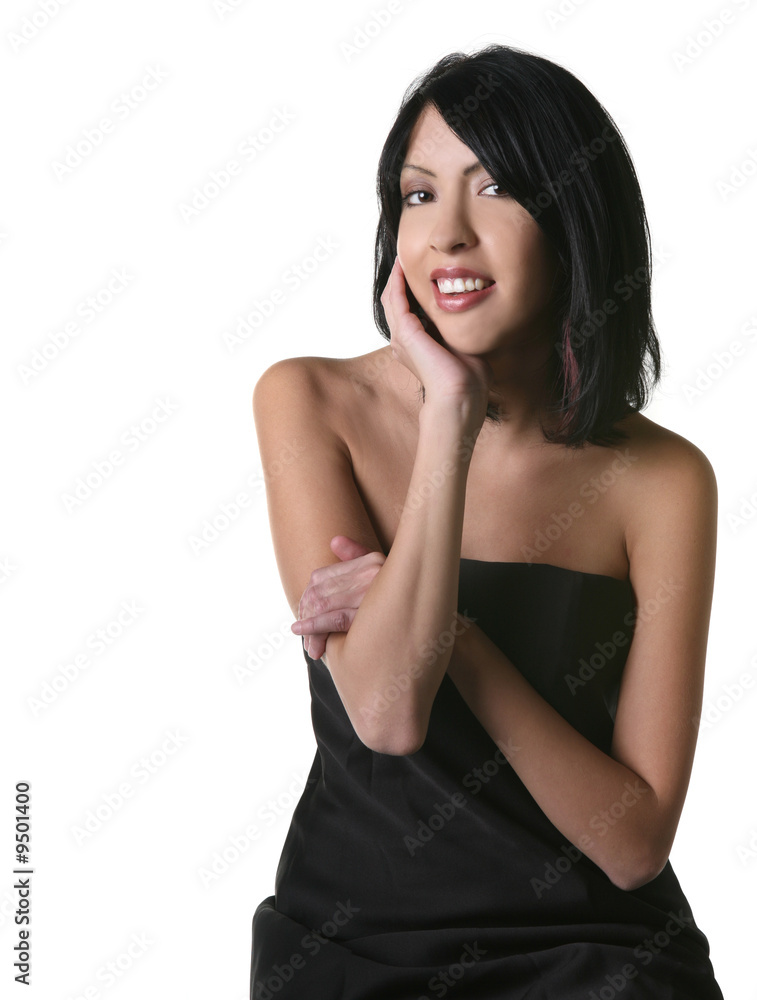 Beautiful Smiling Hispanic Woman on White Background Beautiful Smiling Hispanic Woman on White Background