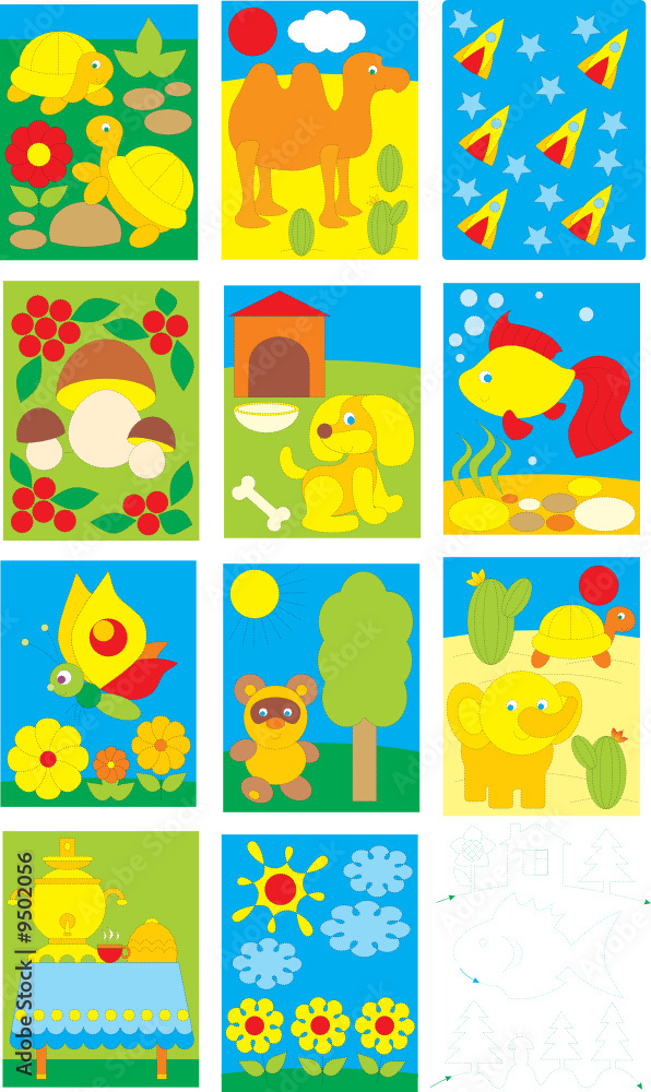 Simple objects for kindergarten and copy-book Simple objects for kindergarten and copy-book