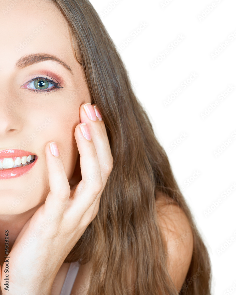 Beautiful brunette girl in early twenties with natural make-up Beautiful brunette girl in early twenties with natural make-up