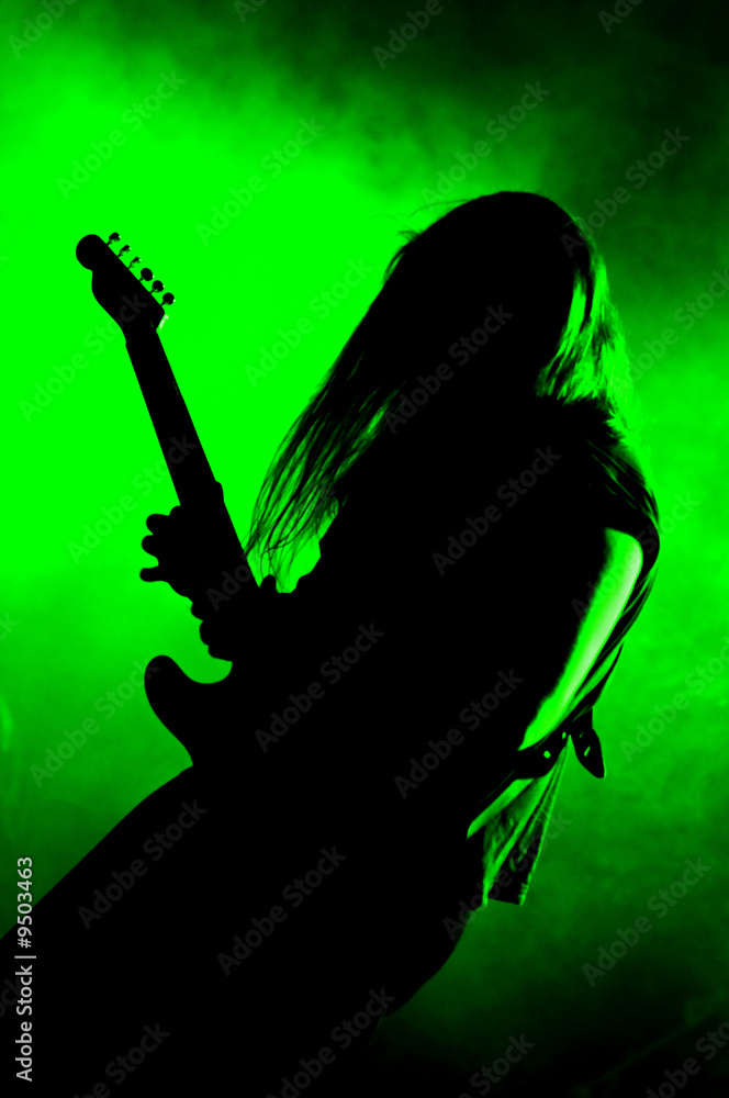 Heavy metal guitarist live on stage