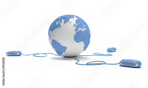 World connection in blue
