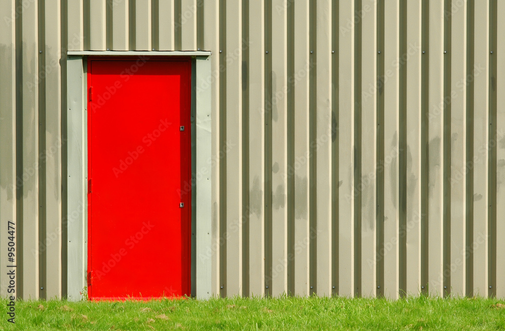 fire exit doorway on a warehouse exterior fire exit doorway on a warehouse exterior