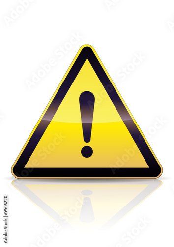 Panneau de danger (reflet métal)