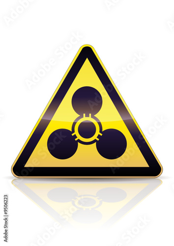 Panneau de danger chimique (reflet métal)