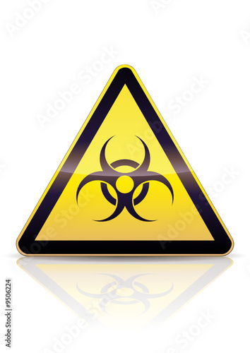 Panneau de danger biologique (reflet métal)