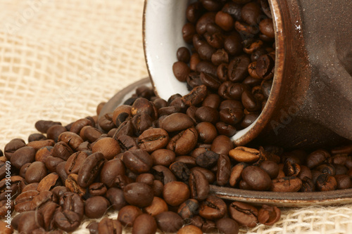 detail of coffee beans in cup