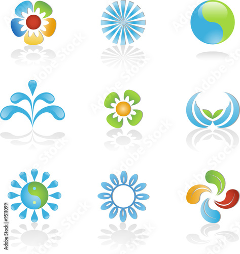 Environmental graphic design elements and logos