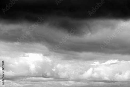 Sky filled with dark stormy black clouds