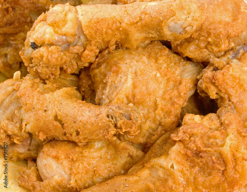 Close up of fried chicken pieces