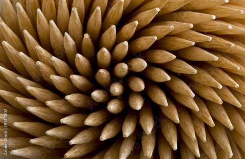 close-up of toothpicks tips
