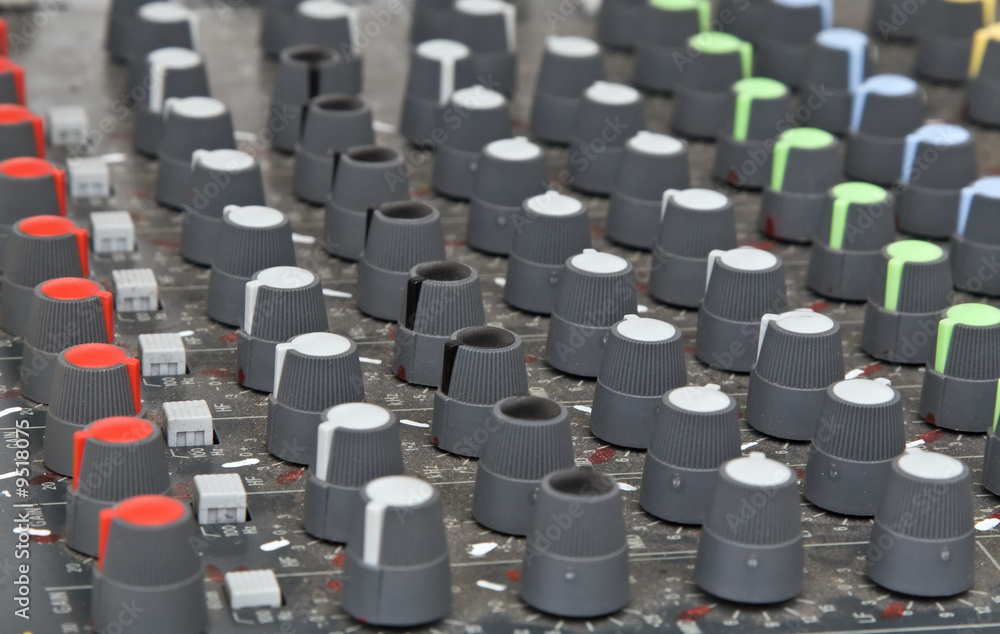 DJ mixer close-up DJ mixer close-up