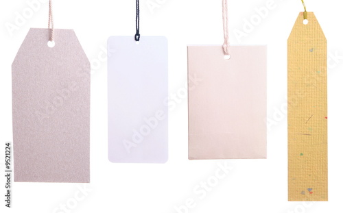 Set of paper tags isolated