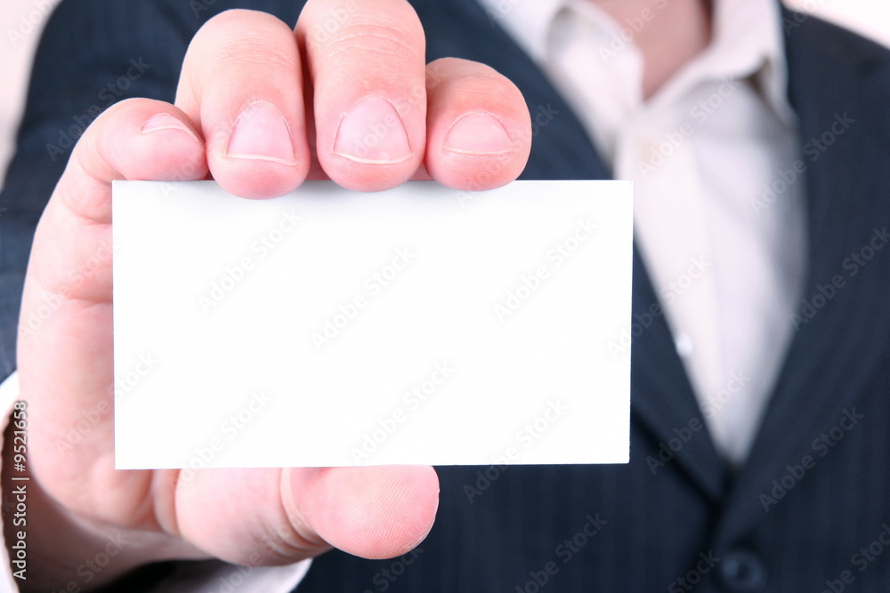man is holding a business card man is holding a business card