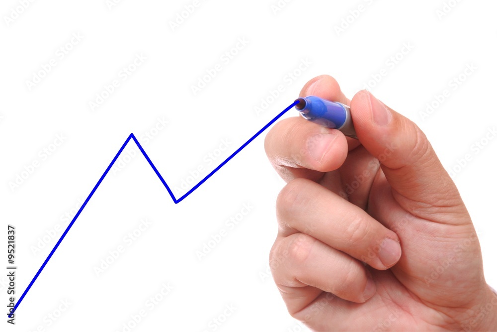 Hand drawing graph isolated on white background Hand drawing graph isolated on white background