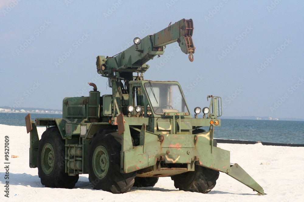 Army Vehicle on Beach